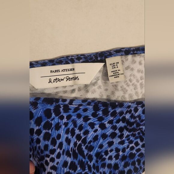 & Other Stories Wrapping Blue Mini Dress Size 4 - Picture 7 of 13